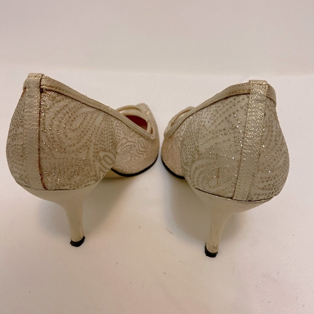 NINA GOLD GLITTER HEELS - Picture 4 of 9
